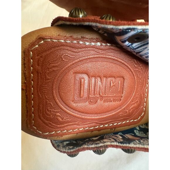 DINGO Peace N Love Boho Studded Suede Wooden Clogs Sz 9.5 - Picture 14 of 16